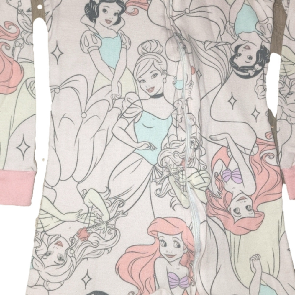 Set of 2 DISNEY Long Sleeve Footies in Minnie Mouse and Princess Patterns - Picture 5 of 5